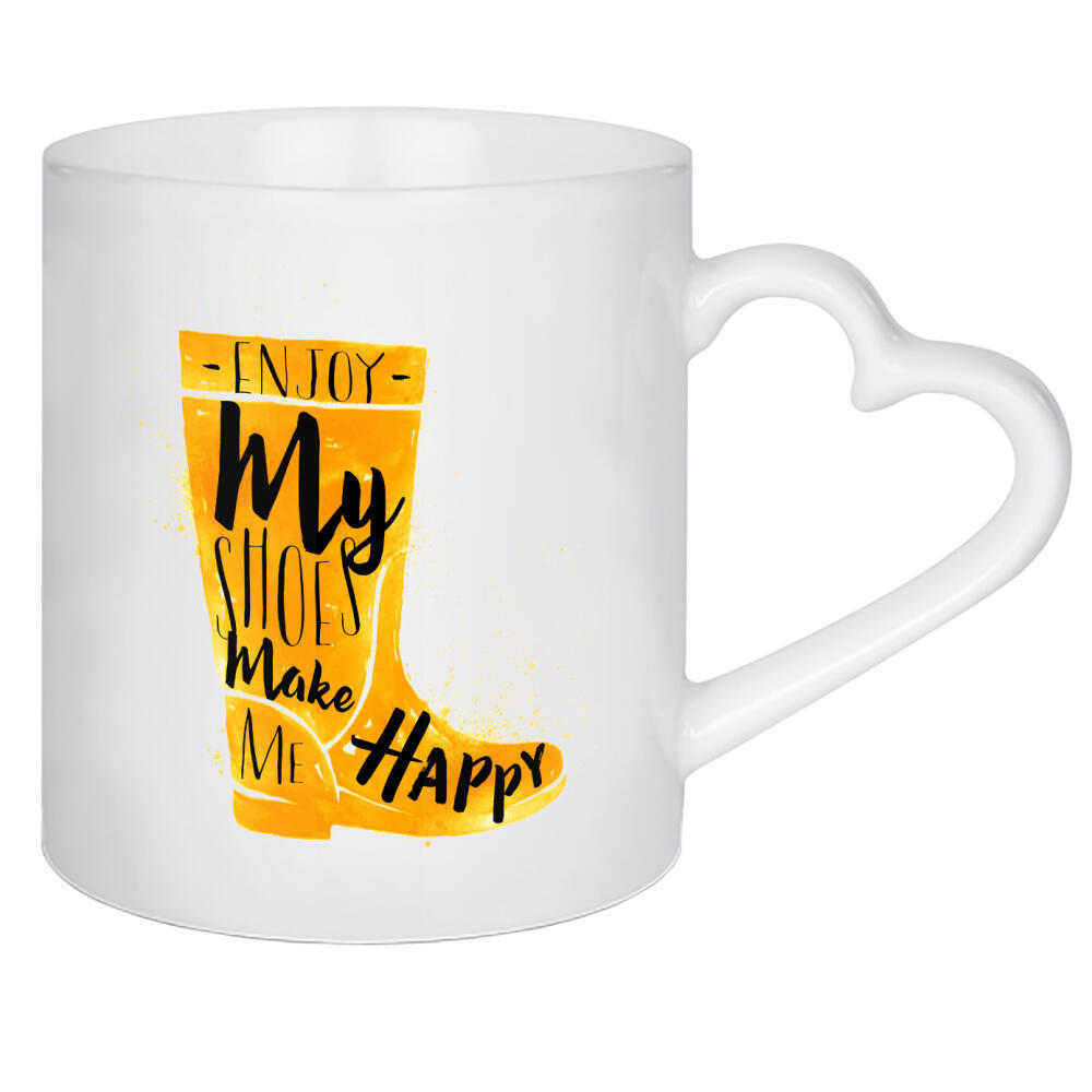 Herztasse "Women's boots yellow" artboxONE - Typografie,Fashion