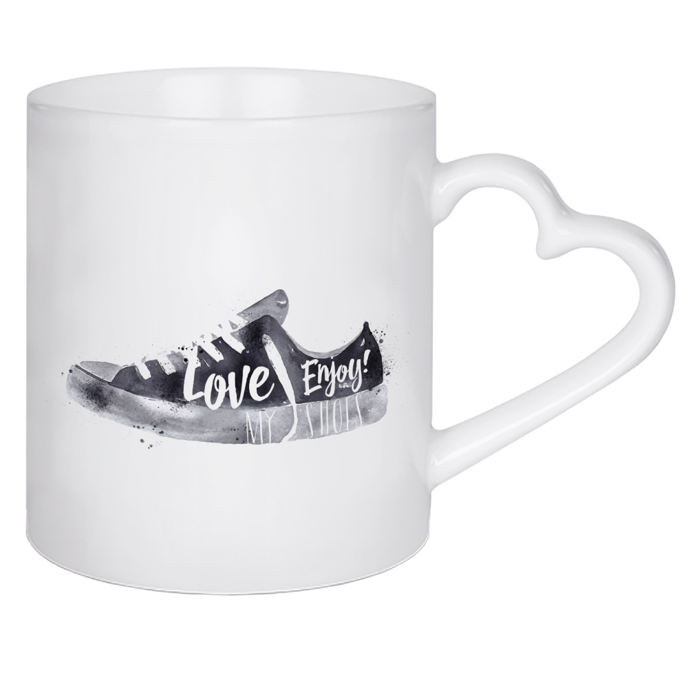 Herztasse "Sport shoes" artboxONE - Typografie,Schwarzweiß,Fashion