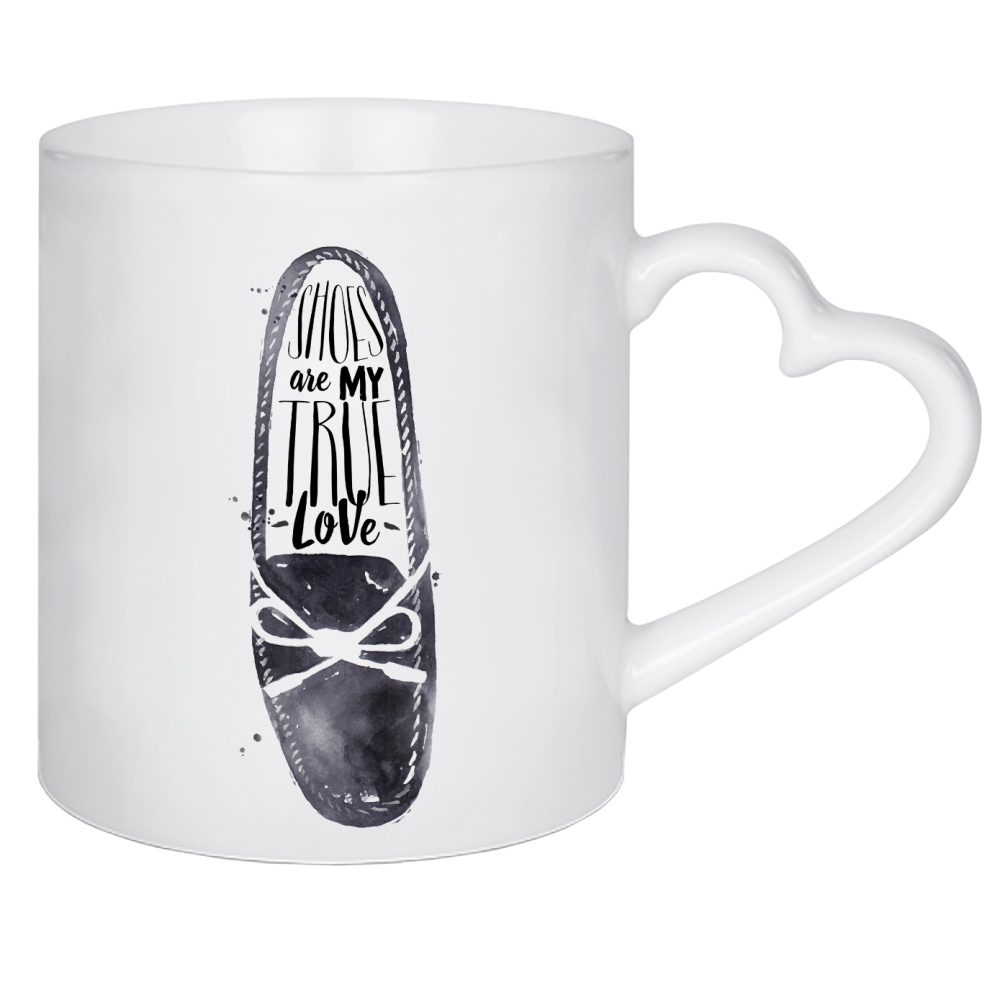 Herztasse "Women modern shoes" artboxONE - Typografie,Schwarzweiß,Fashion