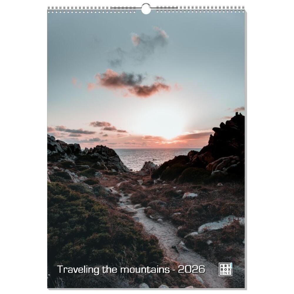 artboxONE Wandkalender A2 2026 Traveling the mountains Reise