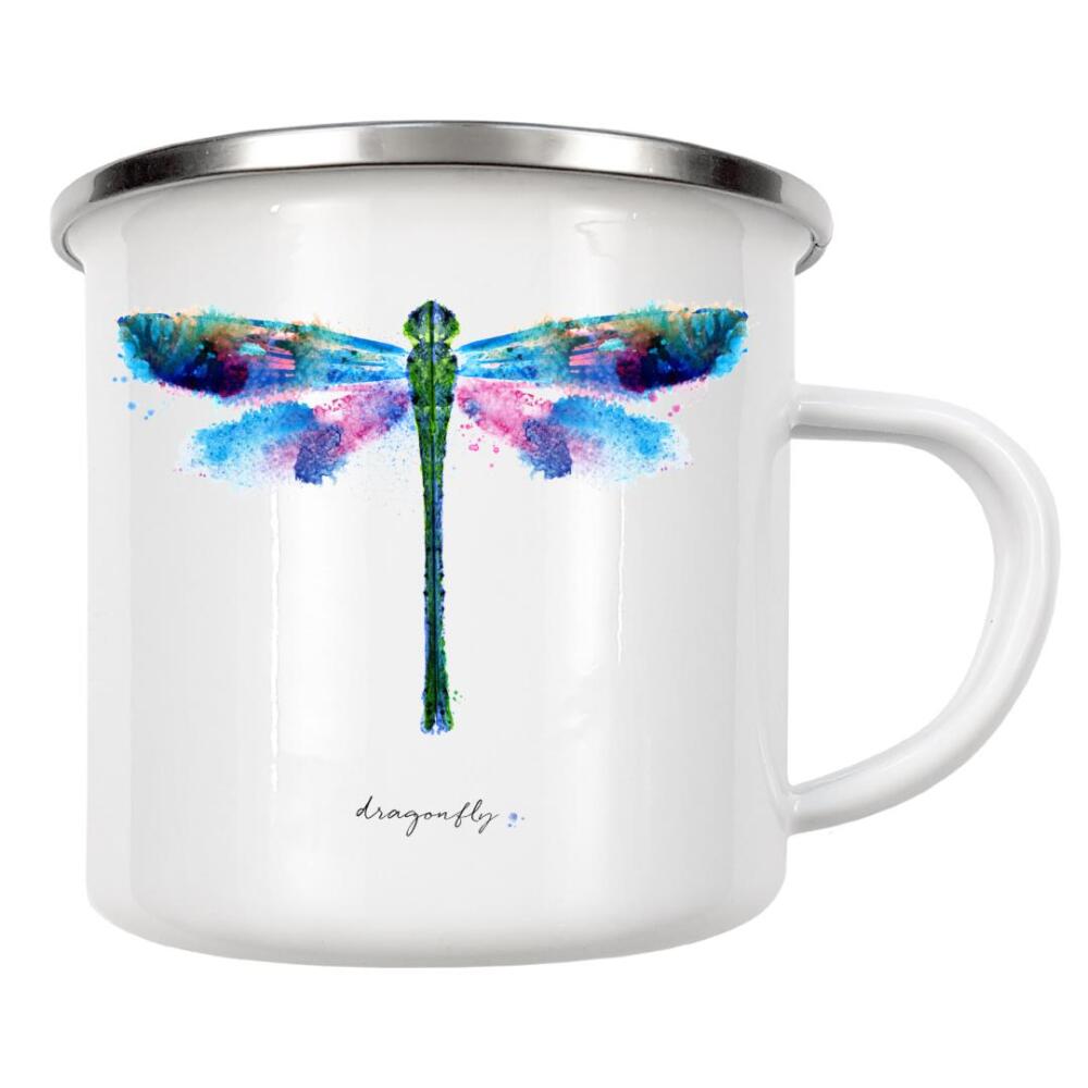 Emaille Tasse "Monotype vivid dragonfly" artboxONE - Natur,Tiere