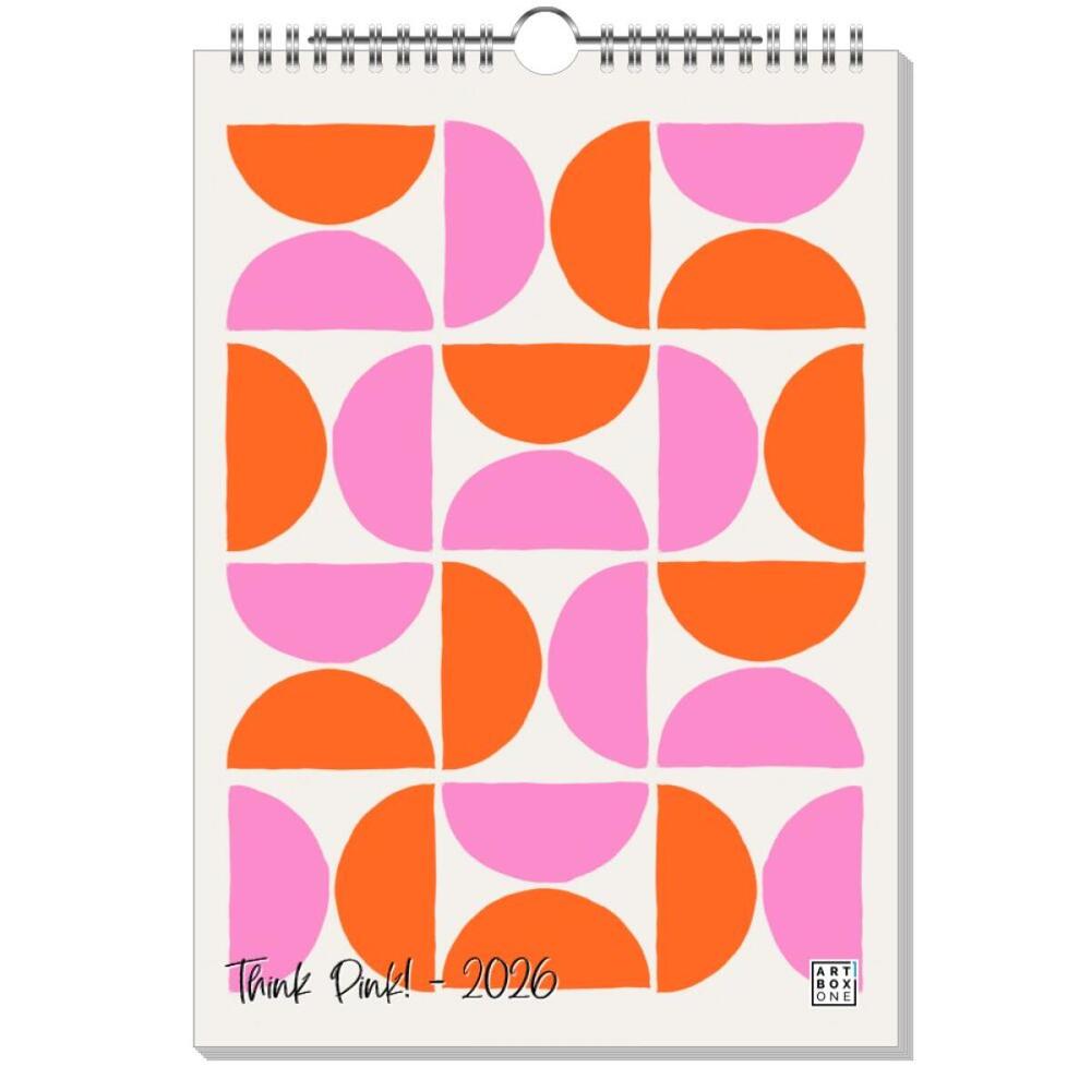 artboxONE Wandkalender A4 2026 Think Pink! Pink