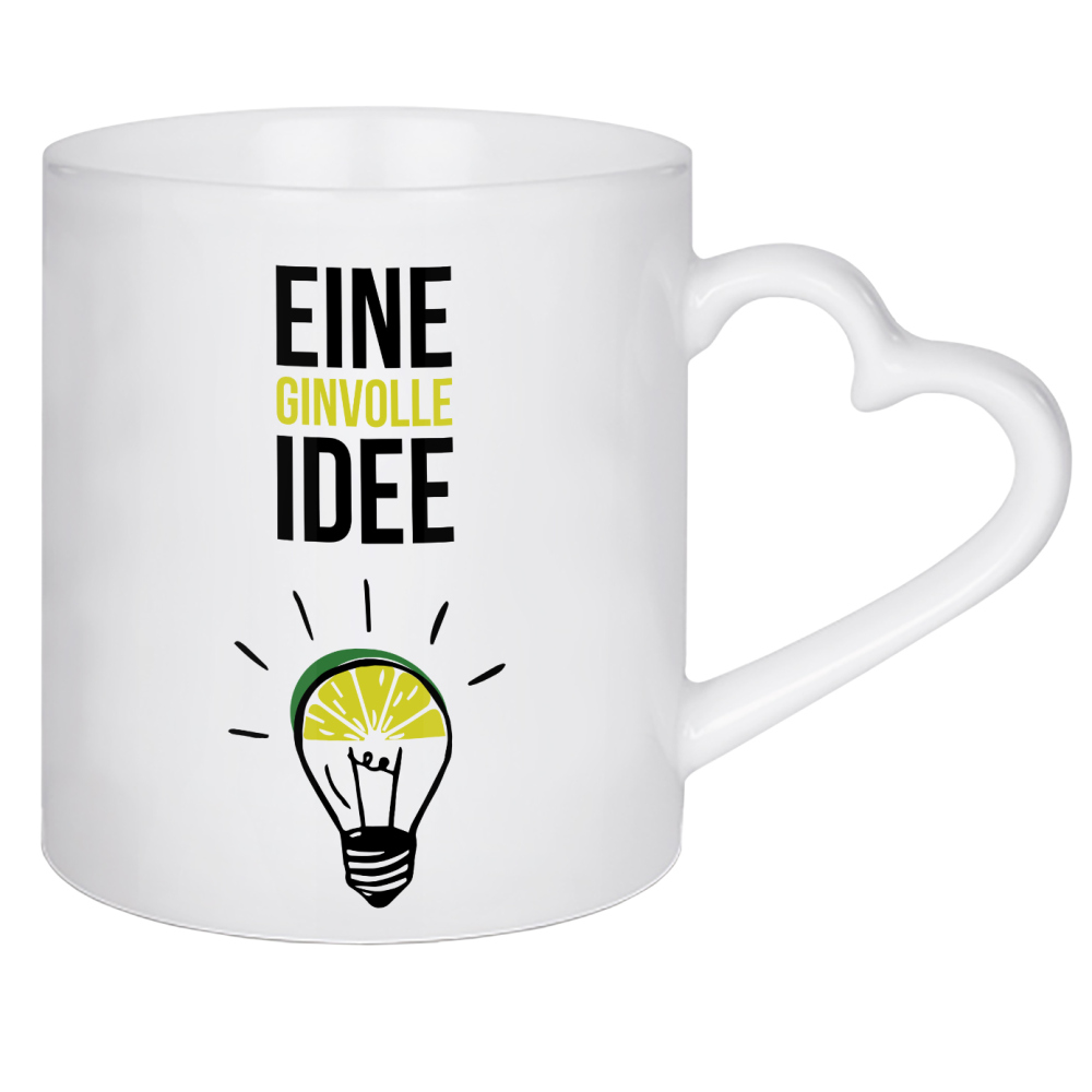 Herztasse "Ginvoll 2" artboxONE - Typografie,Essen & Trinken,Männer,Essen & Trinken / Alkohol,Lustig