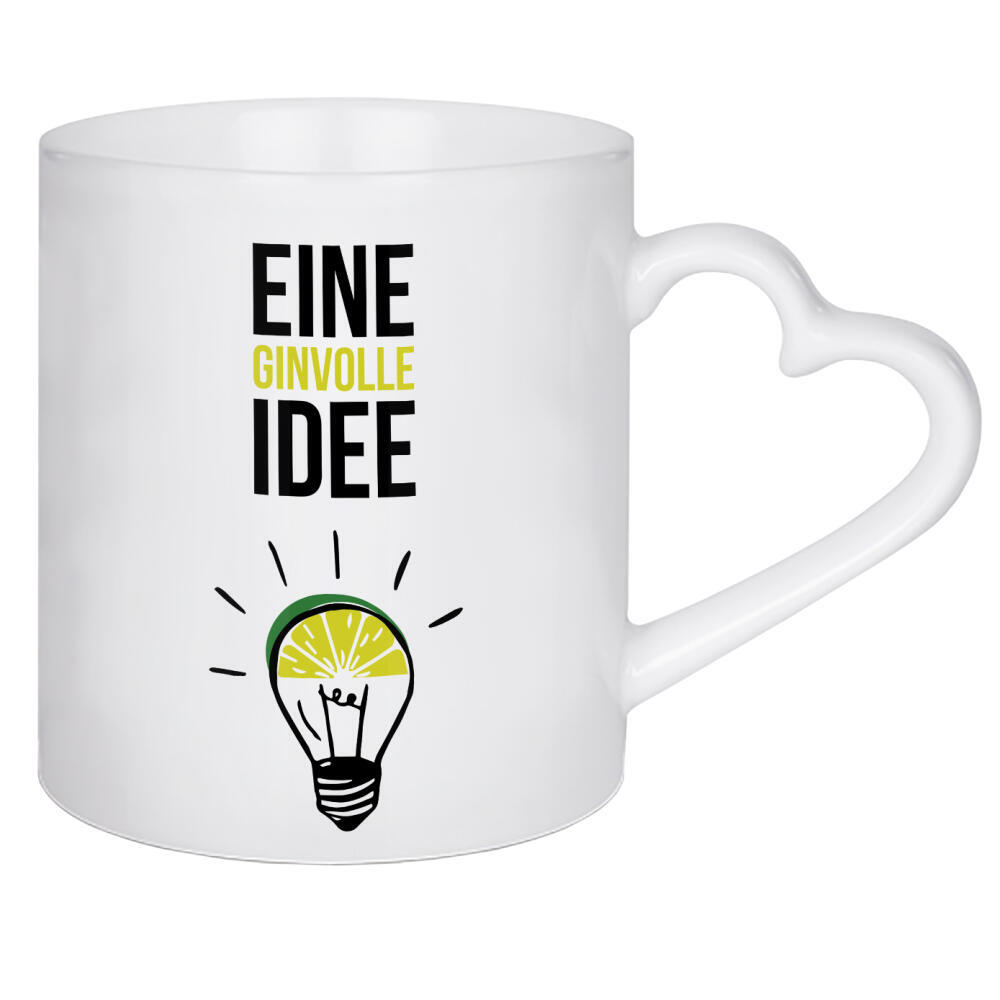 Herztasse "Ginvoll 2" artboxONE - Typografie,Essen & Trinken,Männer,Essen & Trinken / Alkohol,Lustig