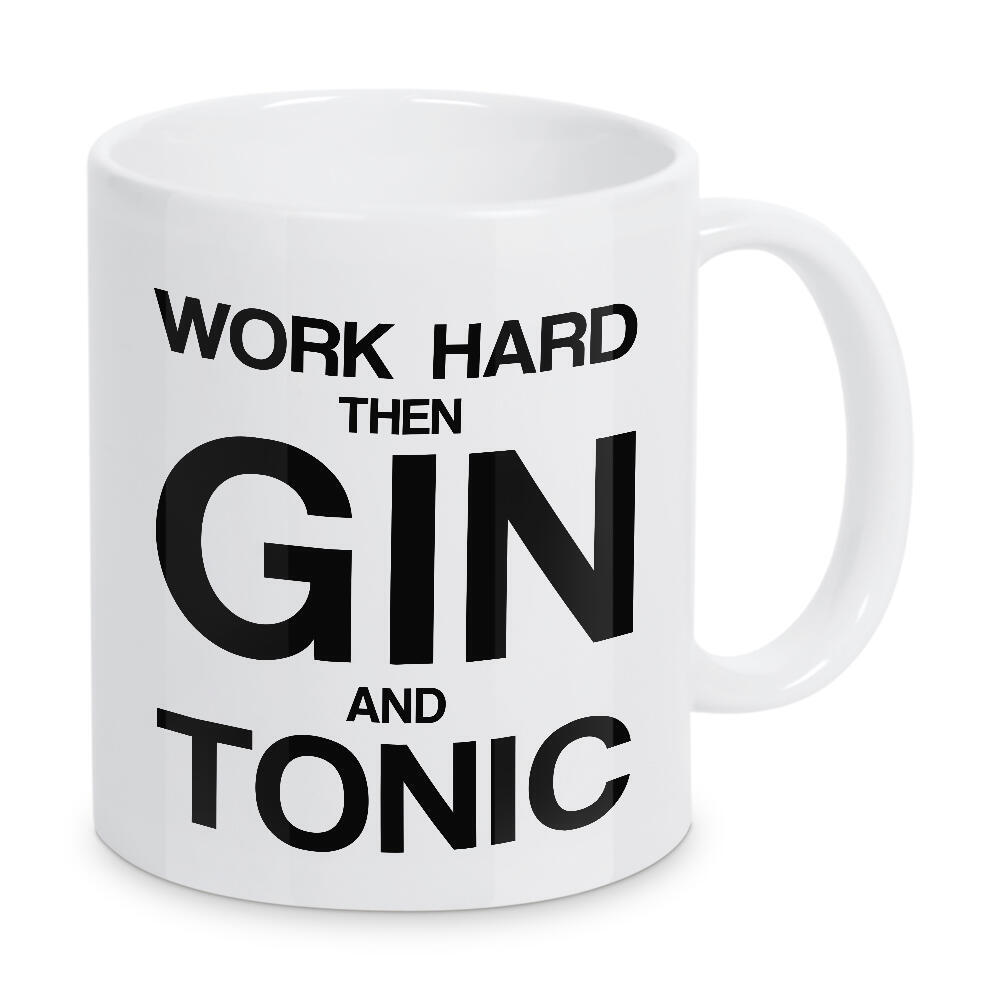 Tasse "Work Hard" artboxONE - Typografie,Essen & Trinken,Schwarzweiß,Sport / Motivation,Männer,Essen & Trinken / Alkohol,Lustig