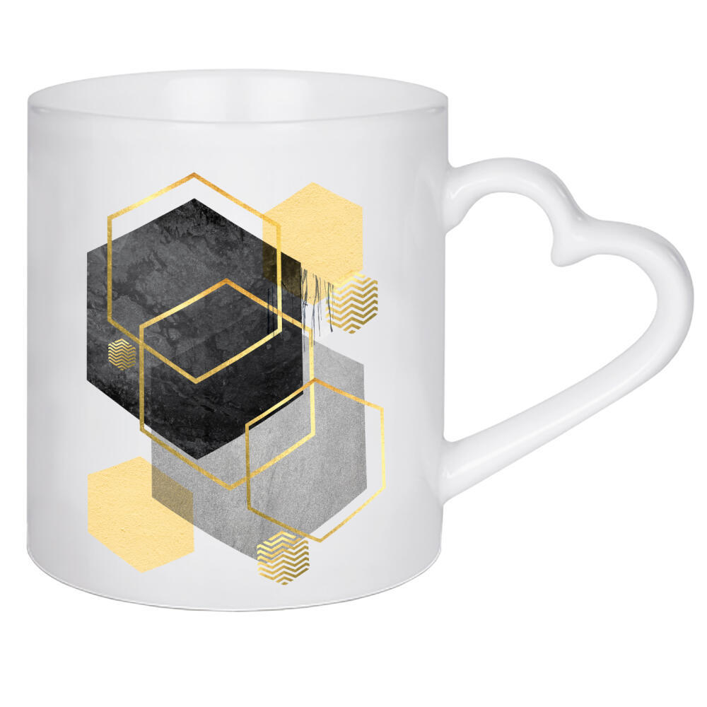 Herztasse "Geometric Minimalism" artboxONE - Schwarzweiß,Geometrie