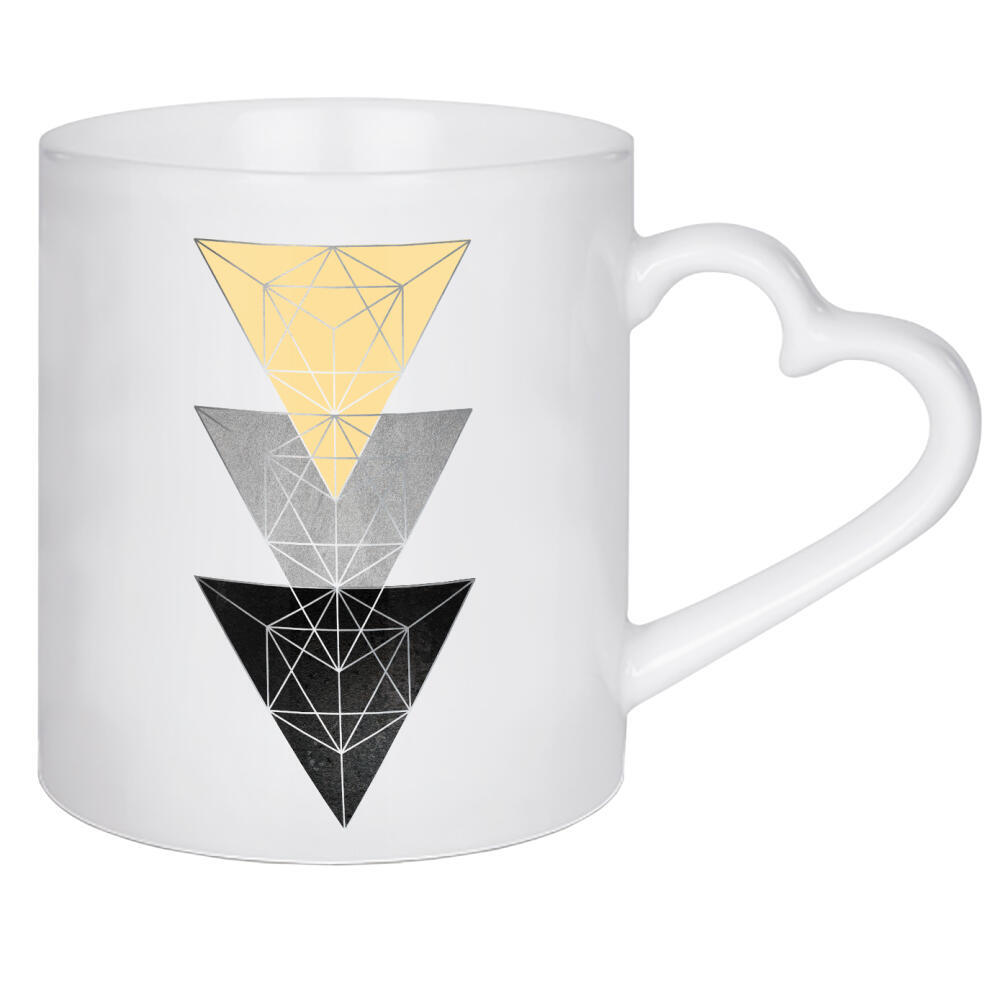 Herztasse "Triangular Minimalism" artboxONE - Abstrakt,Schwarzweiß,Geometrie