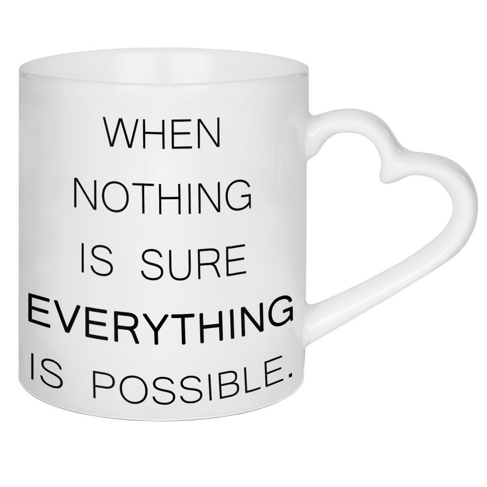 Herztasse "Everything is possible" artboxONE - Typografie,Schwarzweiß