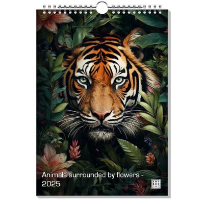 Animals surrounded by flowers