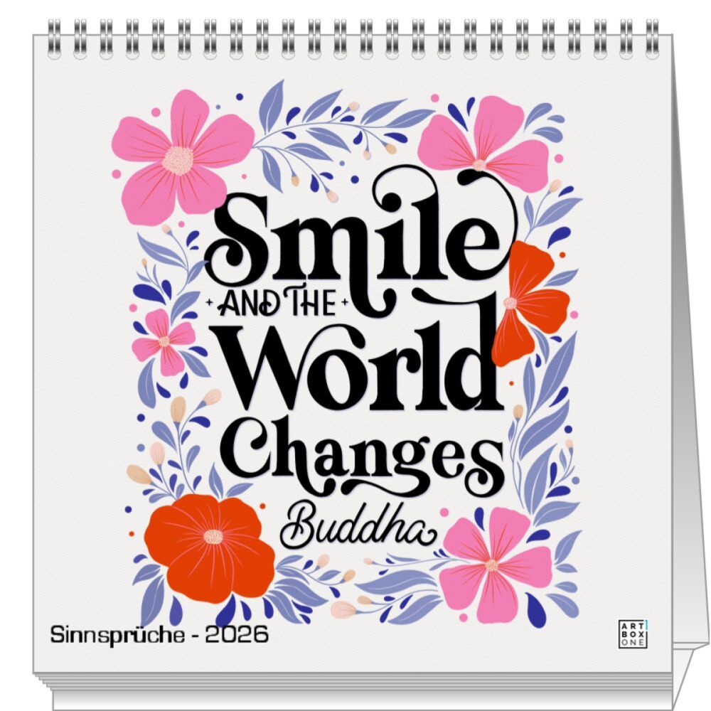 artboxONE Mini-Tischkalender 2026 Sinnsprüche Tischkalender Klein 2026 Typografie