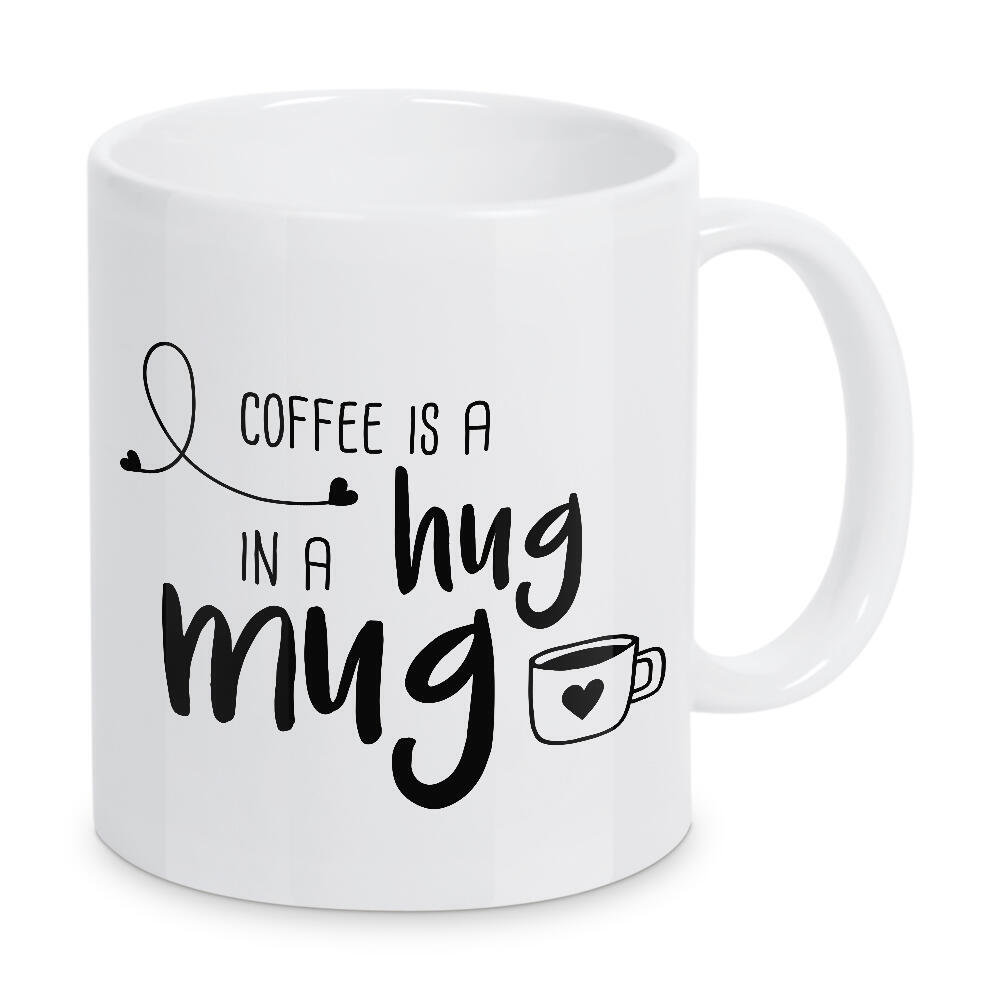 Tasse "Hug in a Mug" artboxONE - Typografie,Essen & Trinken,Schwarzweiß