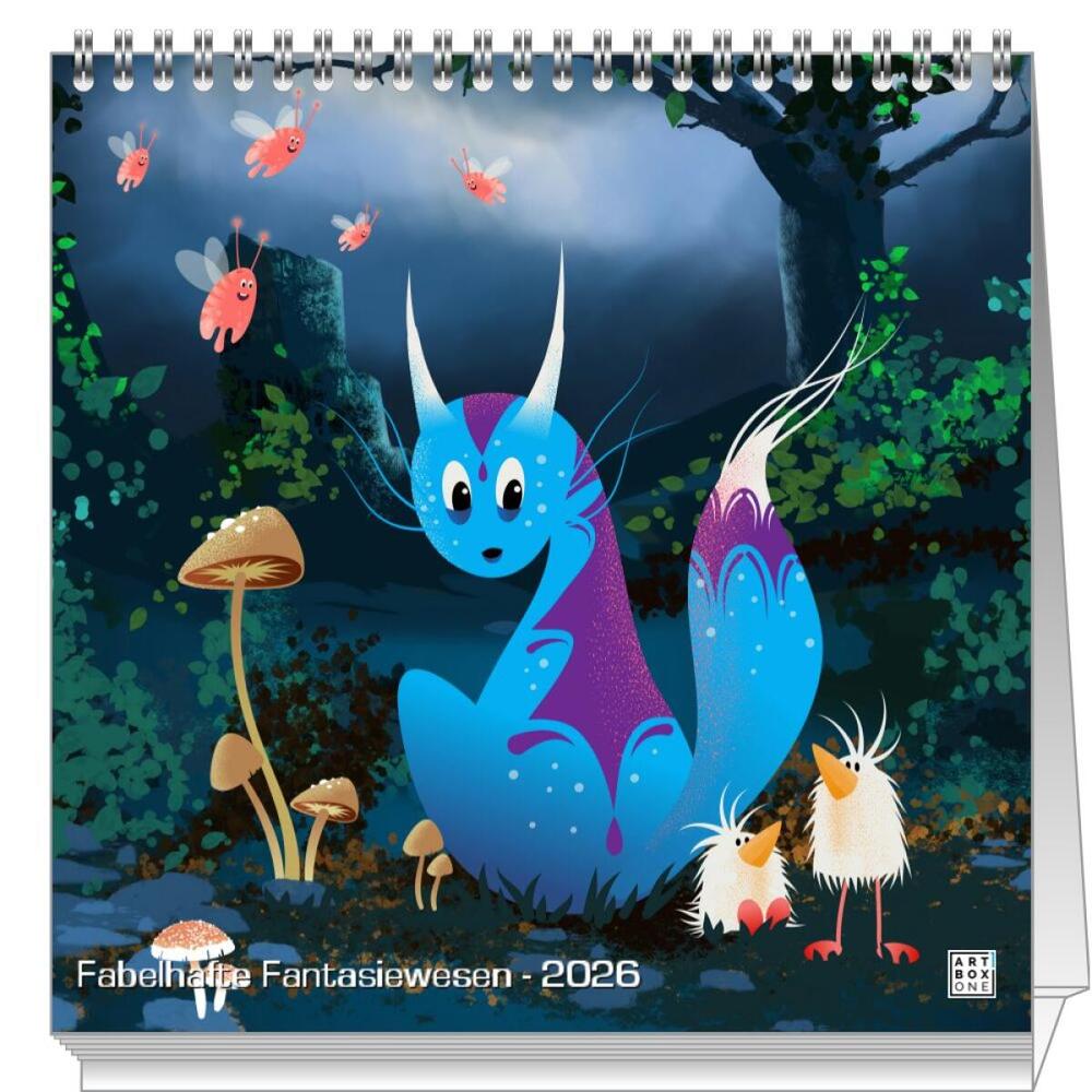 artboxONE Tischkalender 2026 Fabelhafte Fantasiewesen Tischkalender Groß 2026 Fiktion