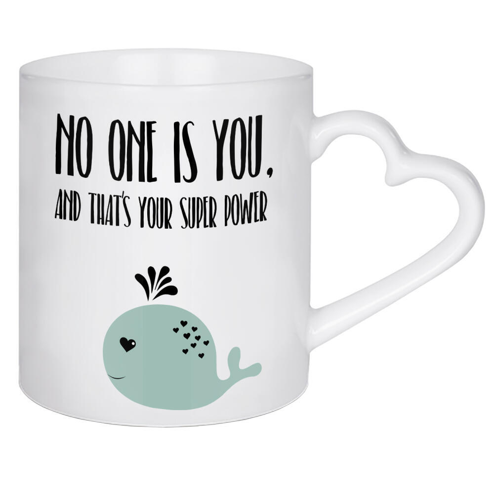 Herztasse "No One is You" artboxONE - Typografie,Tiere,Sport / Motivation
