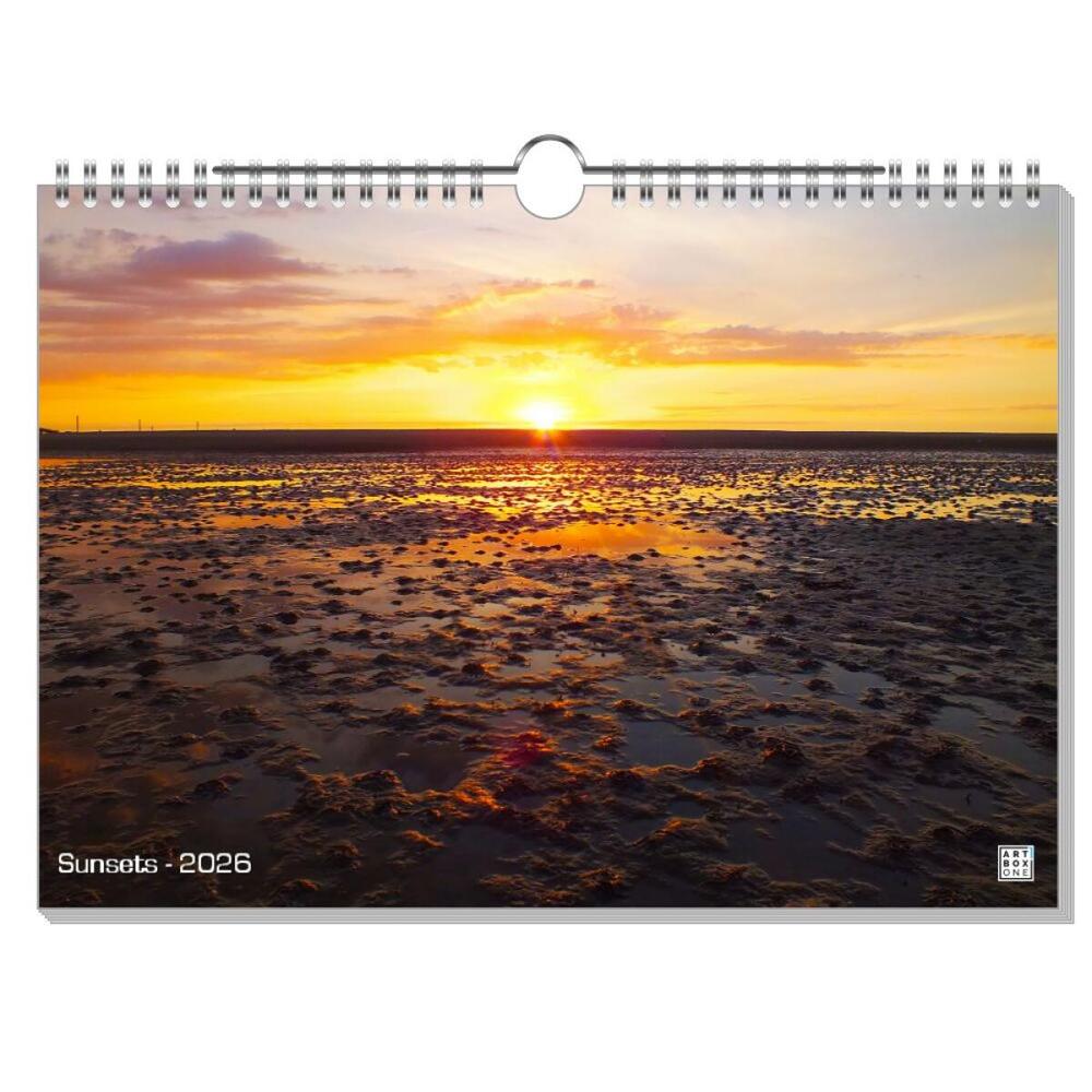 artboxONE Wandkalender A4 2025 Sunsets Sonnenuntergang
