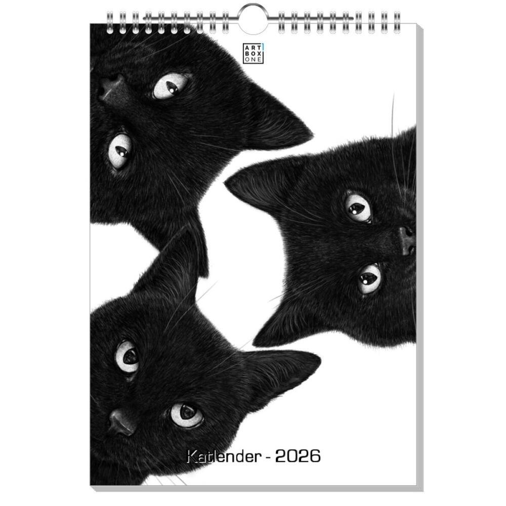 artboxONE Wandkalender A4 2026 Katlender Katzen
