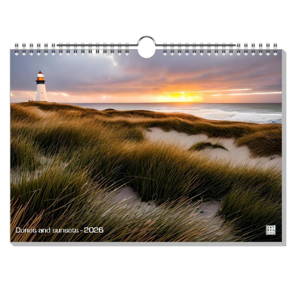artboxONE Wandkalender A4 2026 Dunes and sunsets Strand