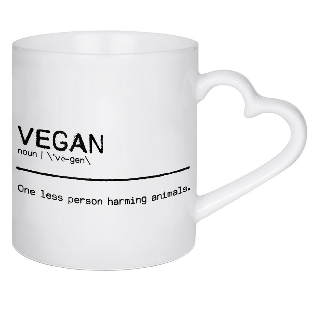 Herztasse "Vegan Quote II" artboxONE - Typografie,Essen & Trinken,Schwarzweiß,Essen & Trinken / Obst & Gemüse
