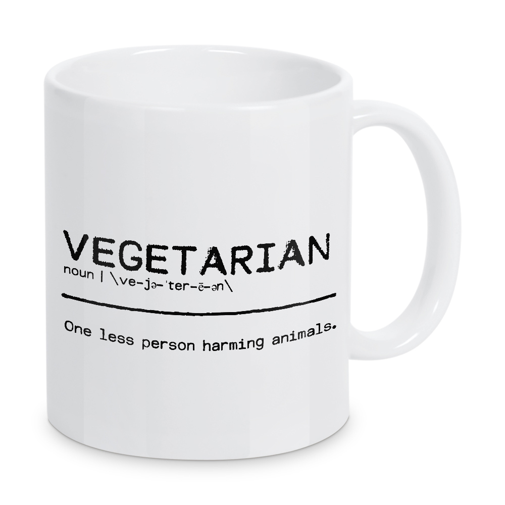 Tasse "Vegetarian Quote II" artboxONE - Typografie,Essen & Trinken,Schwarzweiß,Essen & Trinken / Obst & Gemüse