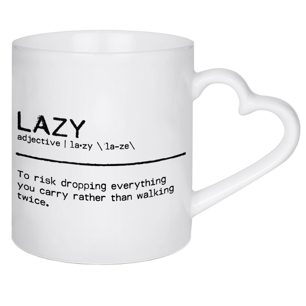 Herztasse "Lazy Quote" artboxONE - Typografie,Schwarzweiß,Lustig