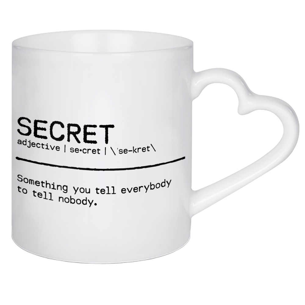 Herztasse "Secret Quote" artboxONE - Typografie,Schwarzweiß,Lustig