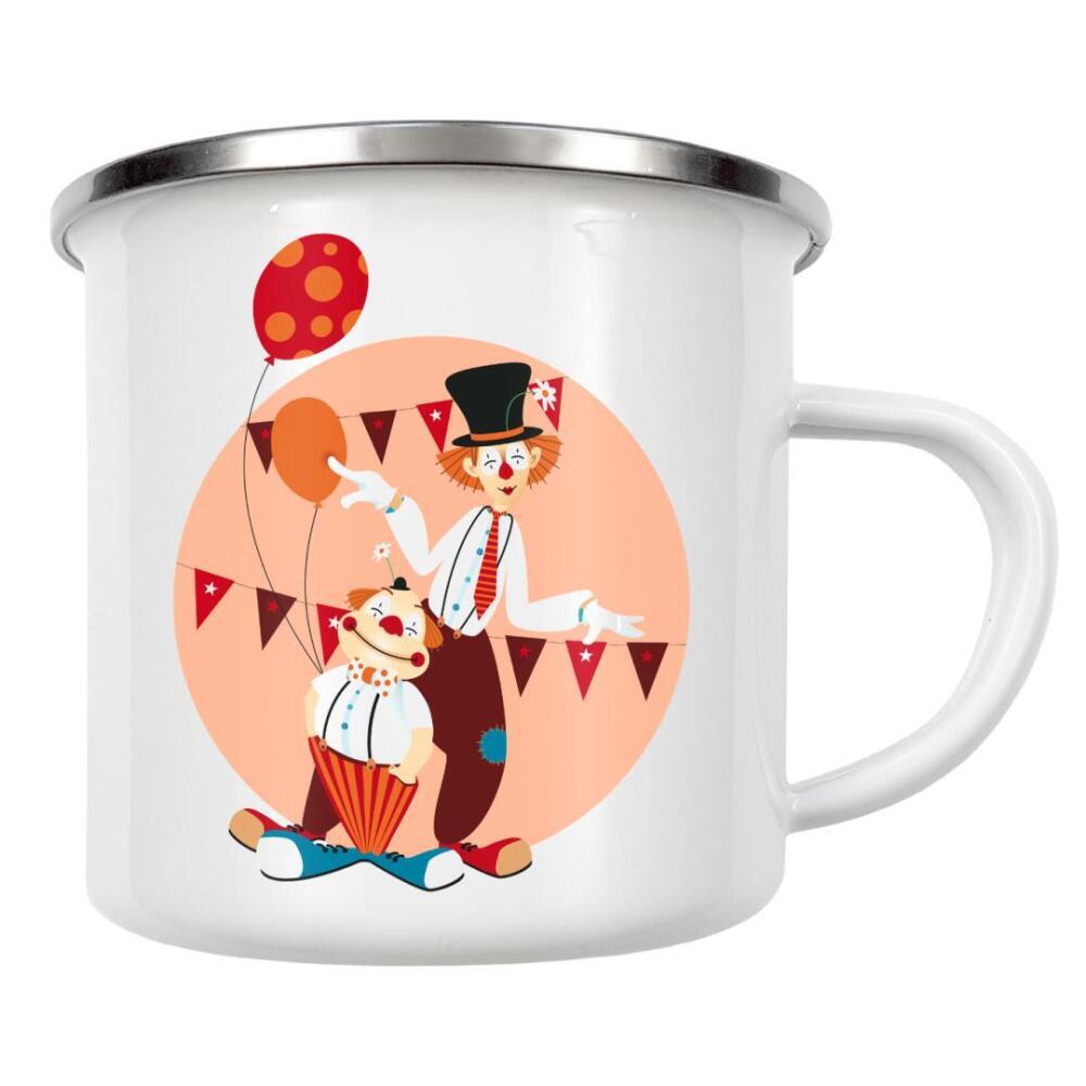 Emaille Tasse "Zirkusclowns" artboxONE - Typografie,Für Kinder,Lustig