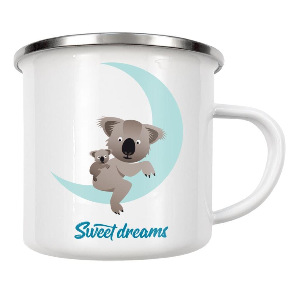 Emaille Tasse "Sweet dreams – Koalas" artboxONE - Typografie,Für Kinder,Tiere