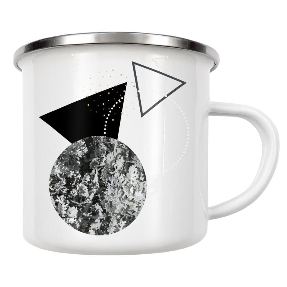 Emaille Tasse "Cold Outside" artboxONE - Natur,Abstrakt,Schwarzweiß,Geometrie