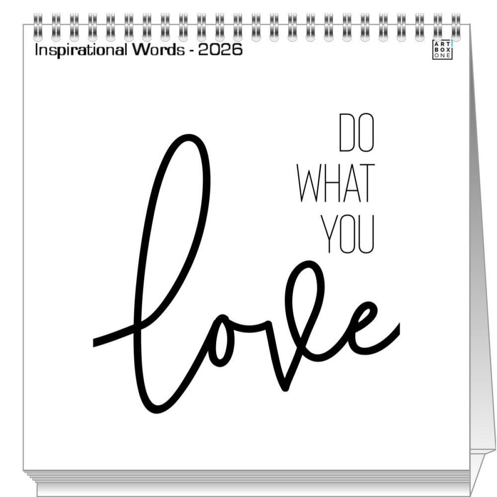 artboxONE Mini-Tischkalender 2026 Inspirational Words Tischkalender Klein 2026 Typografie