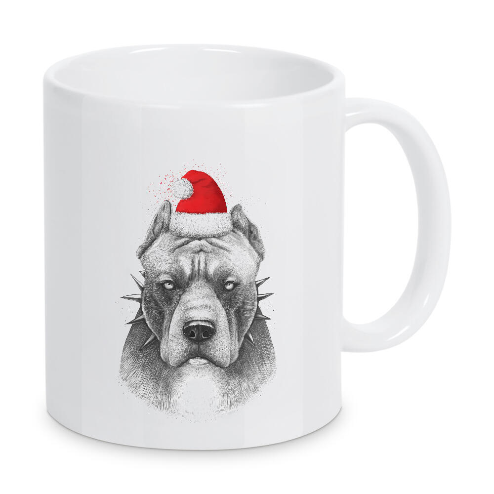 Tasse "Christmas pitbull" artboxONE - Natur,Tiere,Menschen,Schwarzweiß,Liebe,Sport,Für Papa,Männer,Lustig