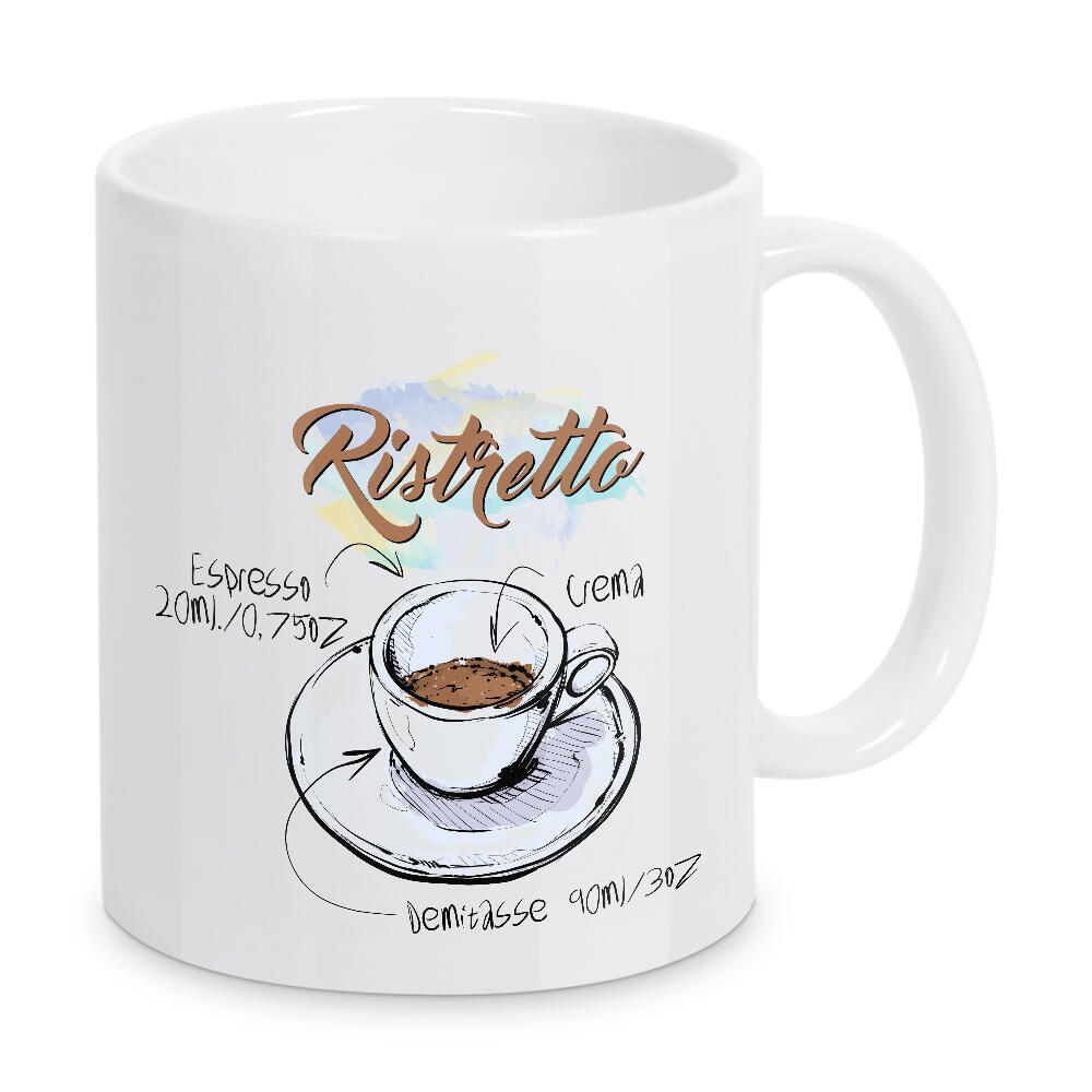Tasse "Ristretto coffee" artboxONE - Essen & Trinken - Rezept,Drink,Trinken,Coffee,Bar,Zucker,Tasse,Cafe,Kaffee