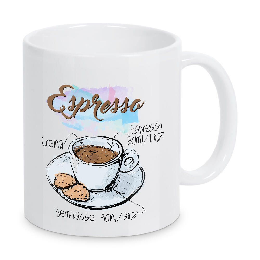 Tasse "Espresso coffee" artboxONE - Essen & Trinken - Rezept,Drink,Trinken,Coffee,Bar,Zucker,Tasse,Cafe,Kuchen,Kaffee
