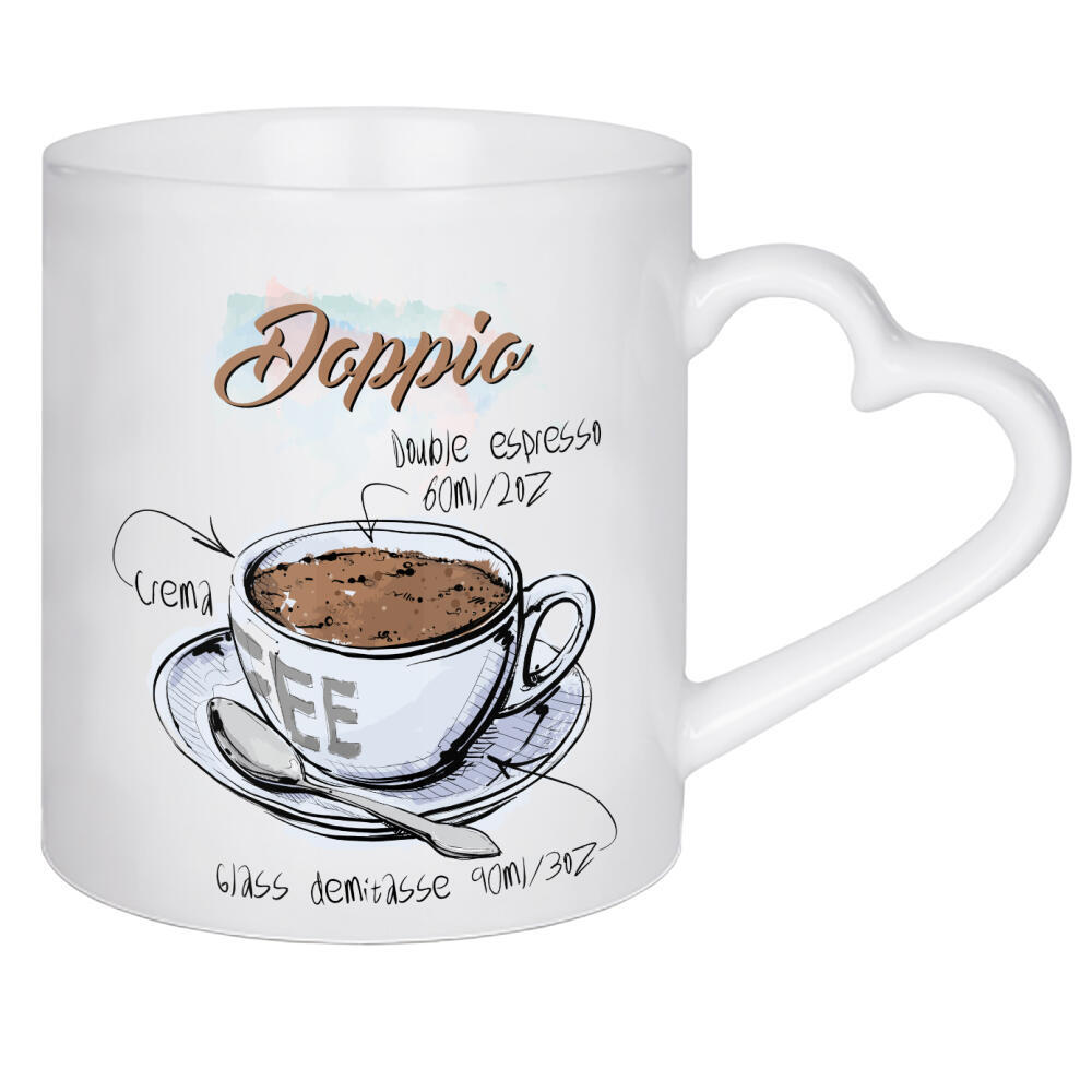 Herztasse "Café Crema" artboxONE - Essen & Trinken - Rezept,Drink,Trinken,Coffee,Bar,Zucker,Tasse,Cafe,Kaffee