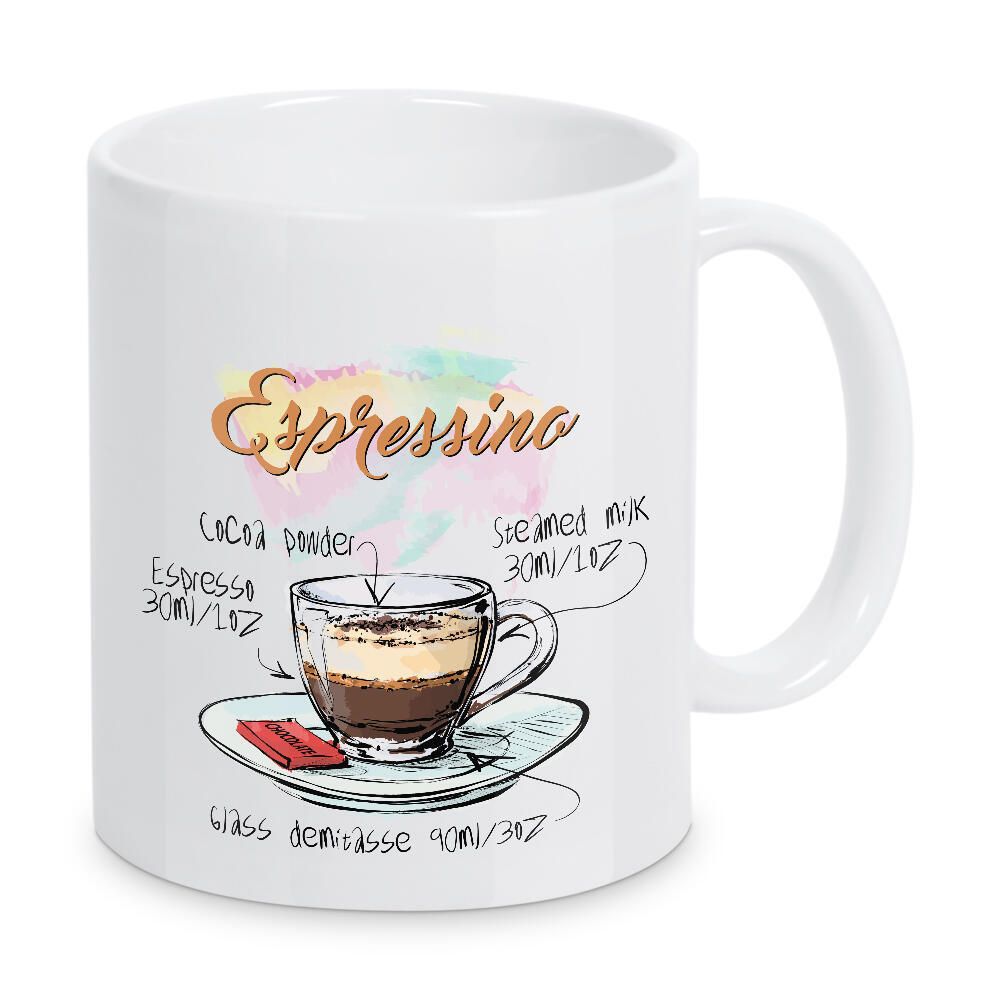 Tasse "Espressino coffee" artboxONE - Essen & Trinken - Rezept,Drink,Trinken,Coffee,Bar,Zucker,Tasse,Cafe,Kaffee