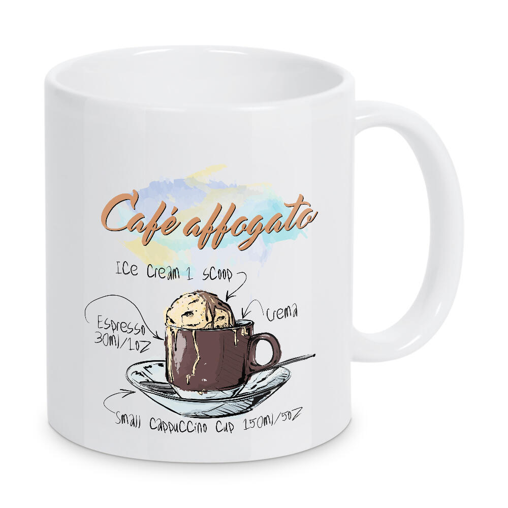 Tasse "Café Affogato" artboxONE - Essen & Trinken - Rezept,Drink,Trinken,Coffee,Bar,Zucker,Tasse,Cafe,Ice,Kaffee