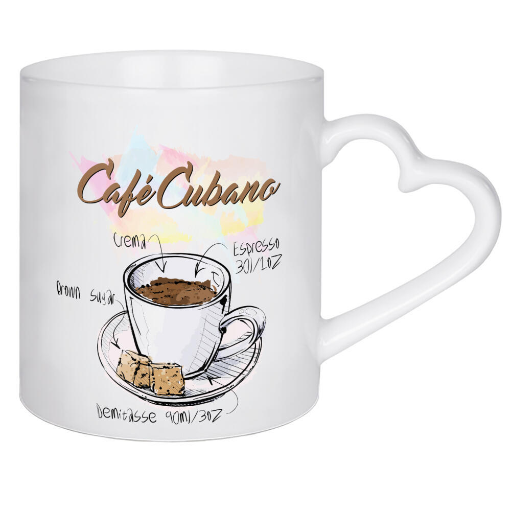 Herztasse "Café Cubano" artboxONE - Essen & Trinken - Rezept,Drink,Trinken,Coffee,Bar,Zucker,Tasse,Cafe,Kaffee
