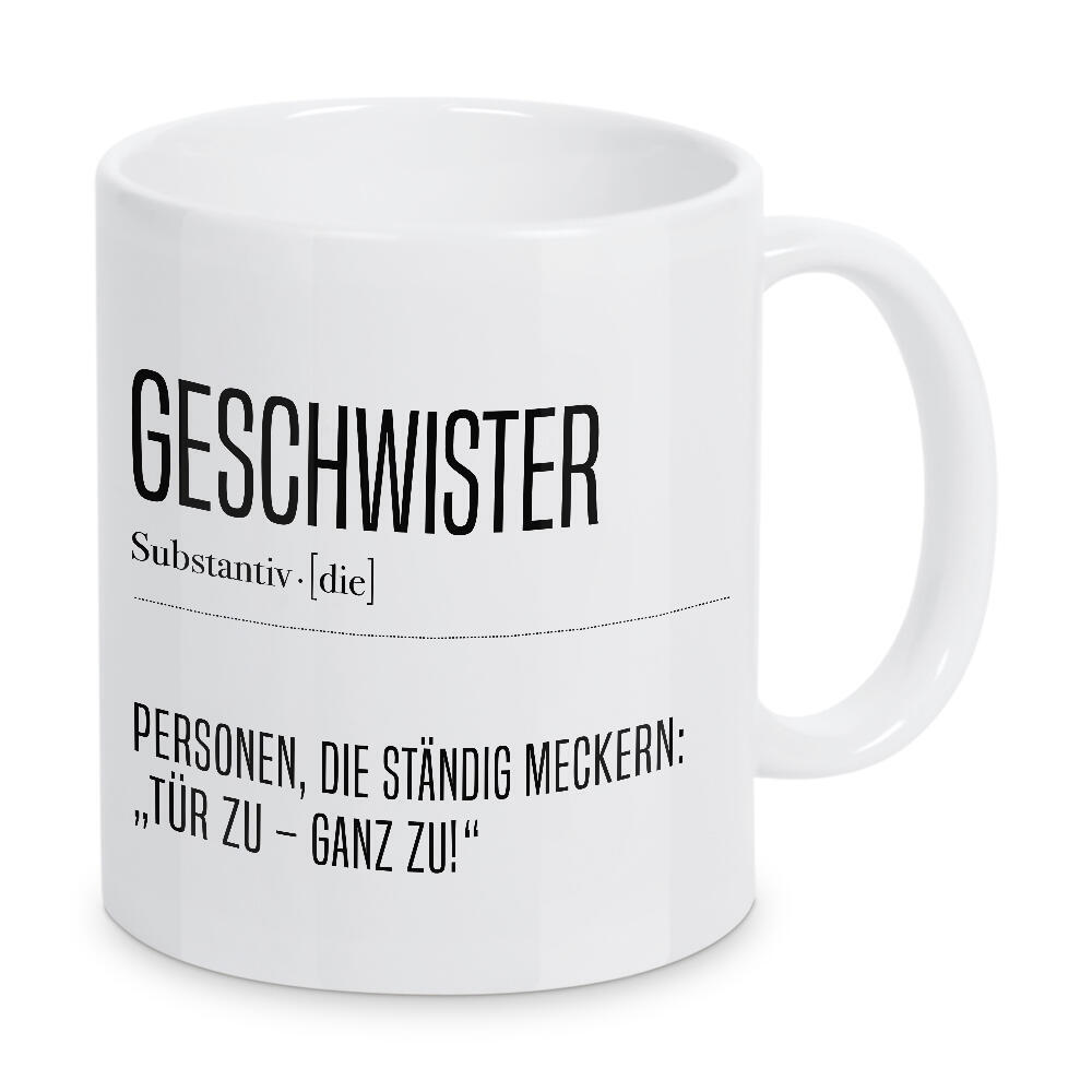 Tasse "Geschwister 2" artboxONE - Typografie,Schwarzweiß,Lustig