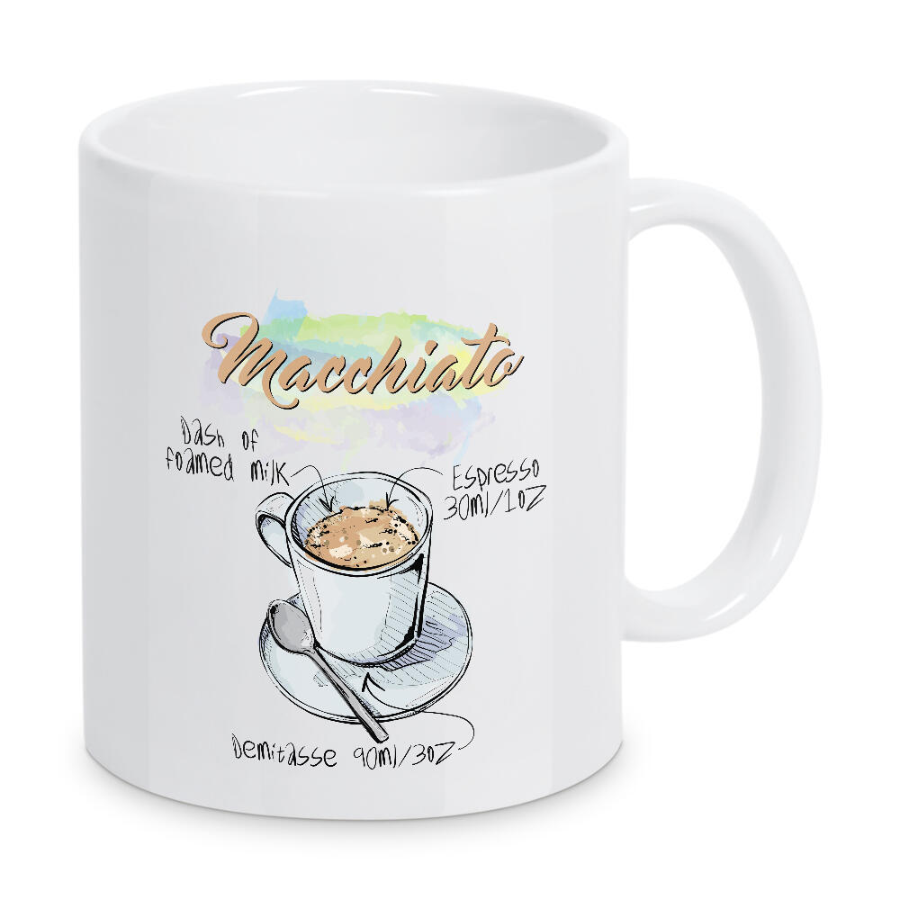 Tasse "Macchiato coffee" artboxONE - Essen & Trinken - Rezept,Drink,Trinken,Coffee,Bar,Zucker,Tasse,Cafe,Kaffee