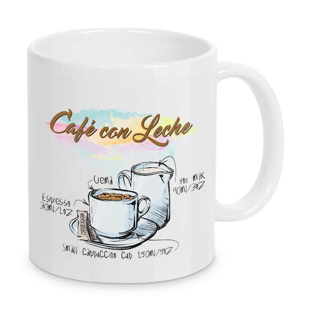 Tasse "Café con Leche" artboxONE - Essen & Trinken - Rezept,Drink,Trinken,Coffee,Bar,Zucker,Tasse,Cafe,Sahne,Kaffee