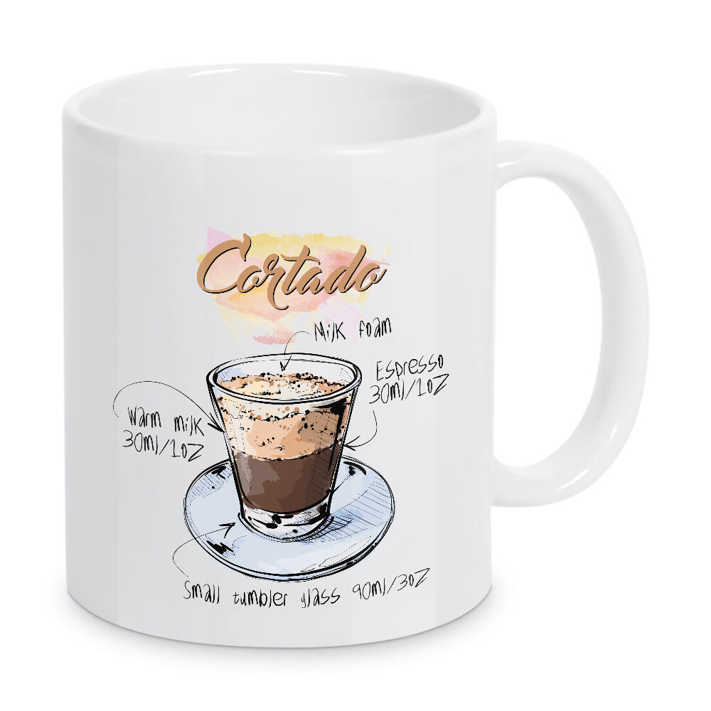 Tasse "Cortado coffee" artboxONE - Essen & Trinken - Rezept,Drink,Trinken,Coffee,Bar,Zucker,Tasse,Cafe,Kaffee