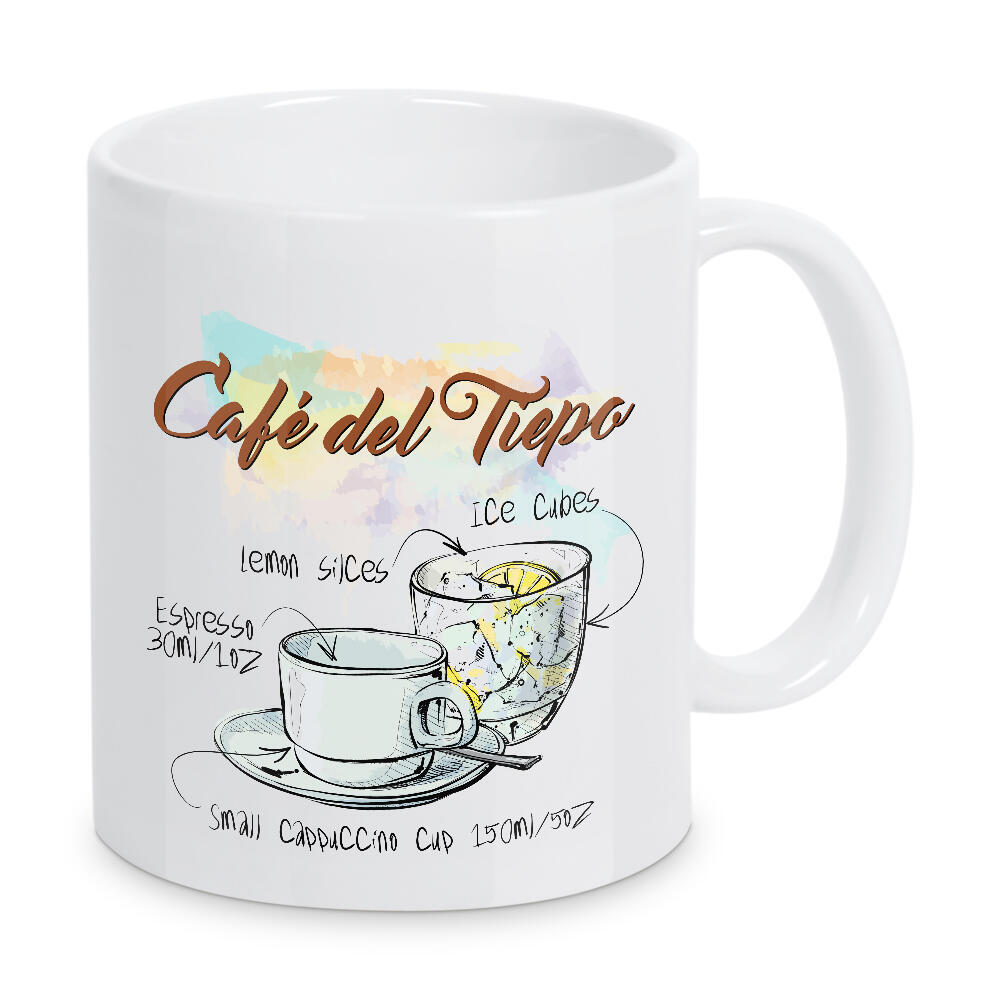 Tasse "Café del Tiepo" artboxONE - Essen & Trinken - Rezept,Drink,Trinken,Coffee,Bar,Zucker,Tasse,Cafe,Zitrone,Kaffee