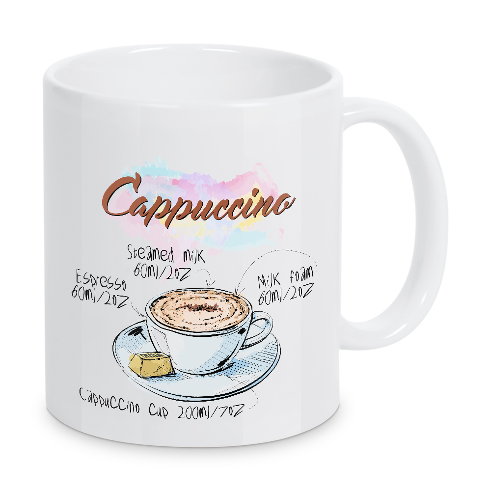 Tasse "Cappuccino coffee" artboxONE - Essen & Trinken - Rezept,Drink,Trinken,Coffee,Bar,Zucker,Tasse,Cafe,Kaffee