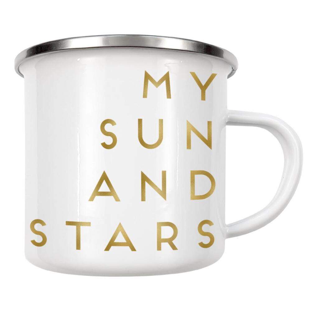 Emaille Tasse "My Sun And Stars" artboxONE - Typografie,Natur,Abstrakt,Geometrie,Liebe,Galaxy