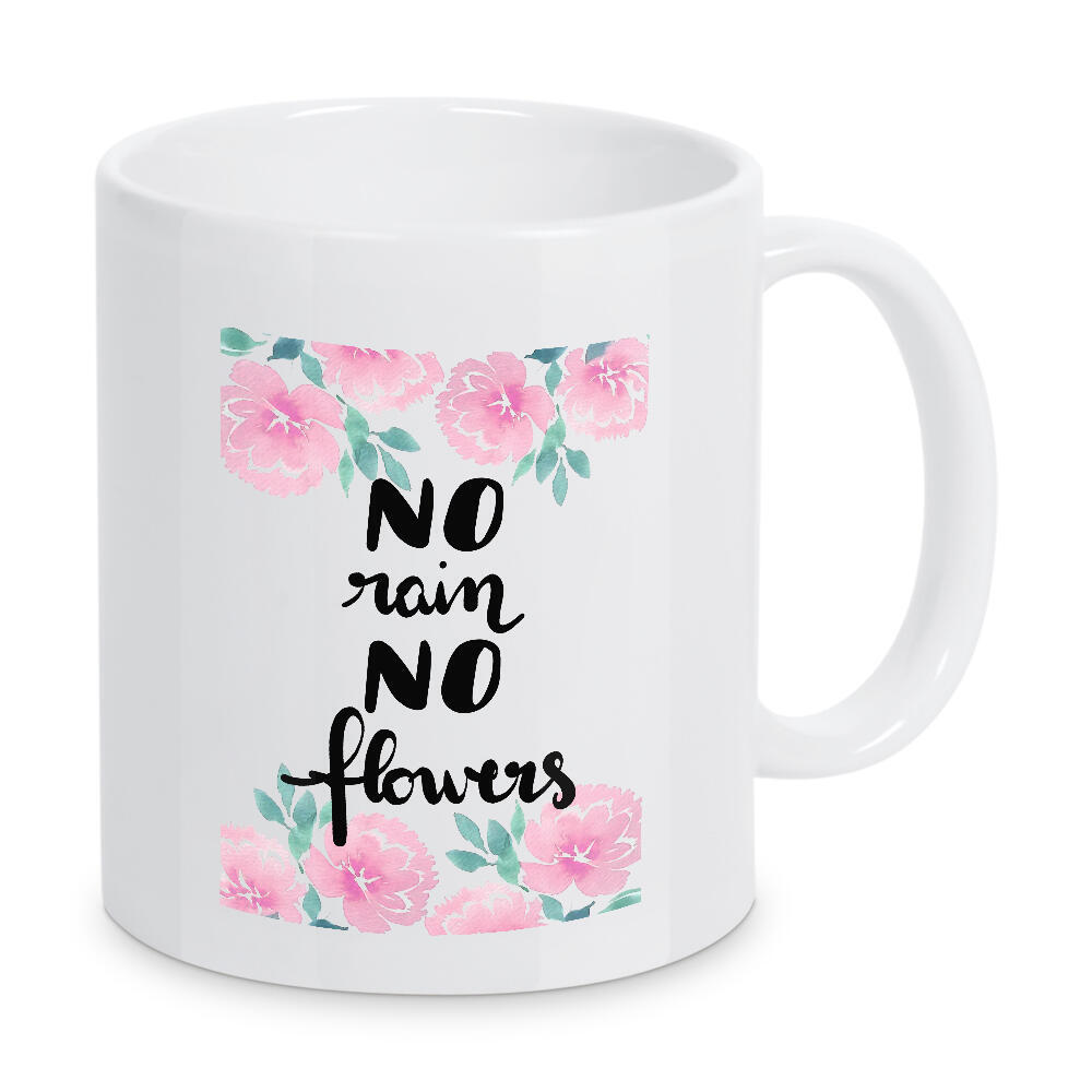 Tasse "No Rain No flowers n.1" artboxONE - Typografie,Floral