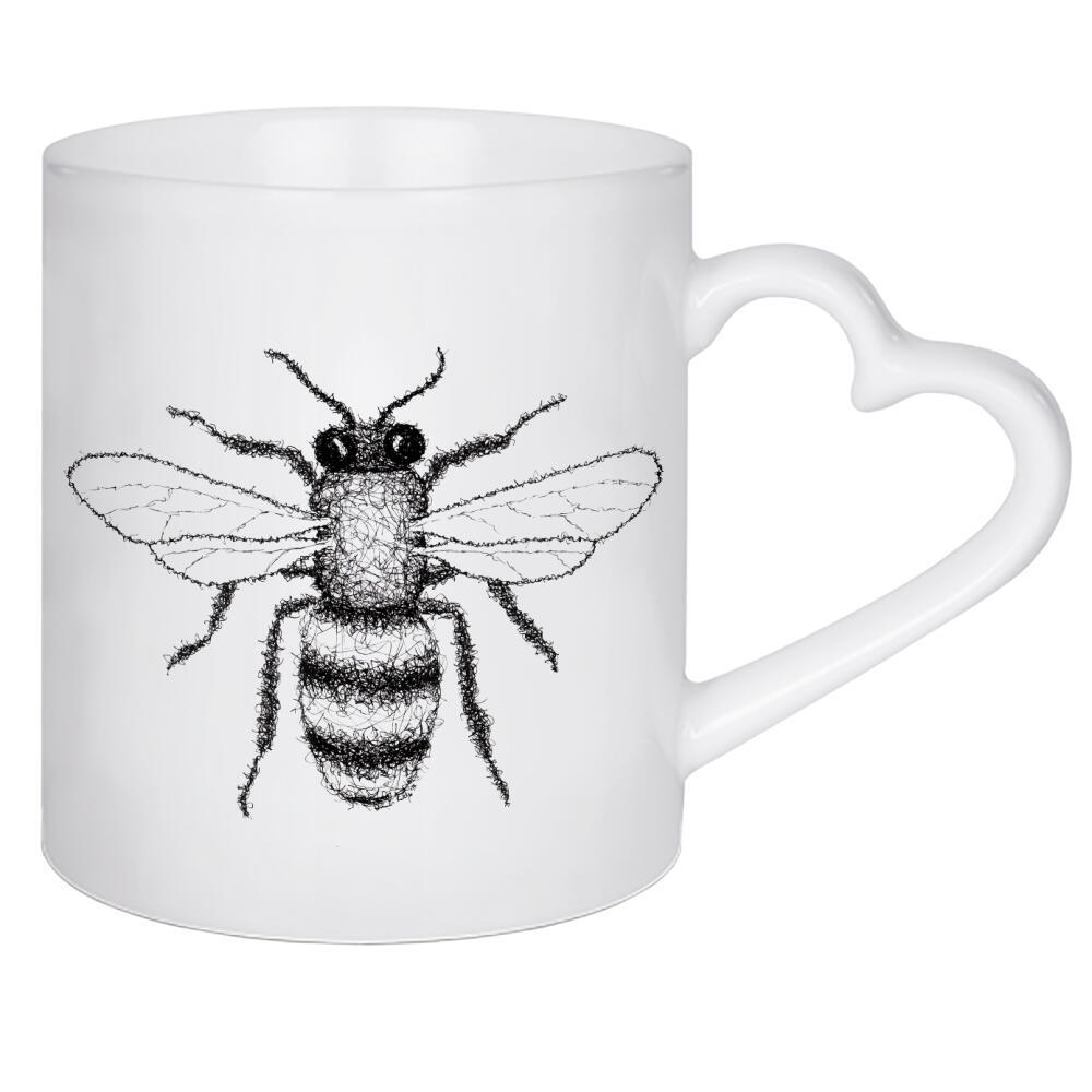 Herztasse "Biene" artboxONE - Tiere,Schwarzweiß