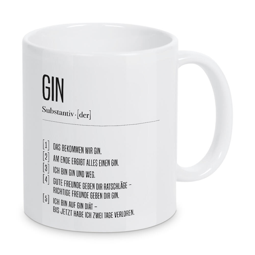 Tasse "Definition Gin" artboxONE - Typografie,Essen & Trinken,Schwarzweiß,Essen & Trinken / Alkohol