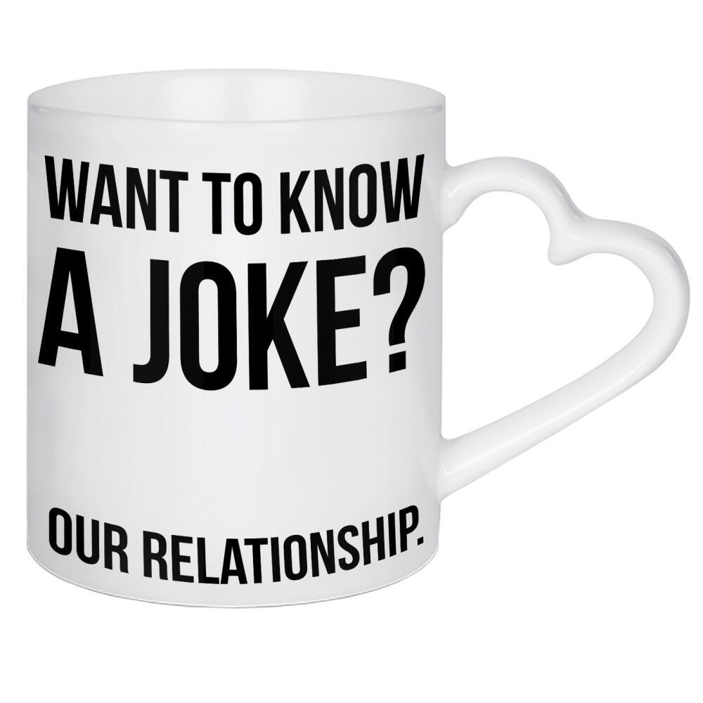 Herztasse "A Joke" artboxONE - Typografie,Schwarzweiß,Lustig