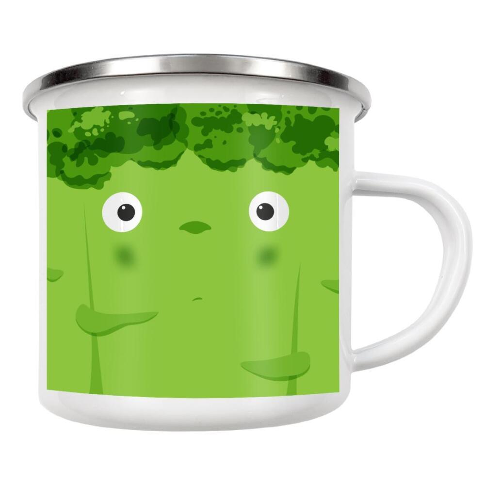 Emaille Tasse "Vegetable muzzle broccoli" artboxONE - Für Kinder,Essen & Trinken,Comic,Essen & Trinken / Obst & Gemüse