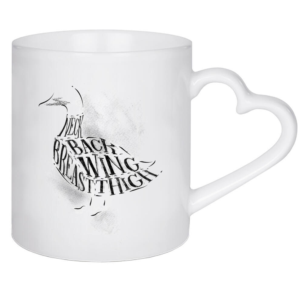 Herztasse "Duck cutting scheme chalk" artboxONE - Tiere,Essen & Trinken,Schwarzweiß