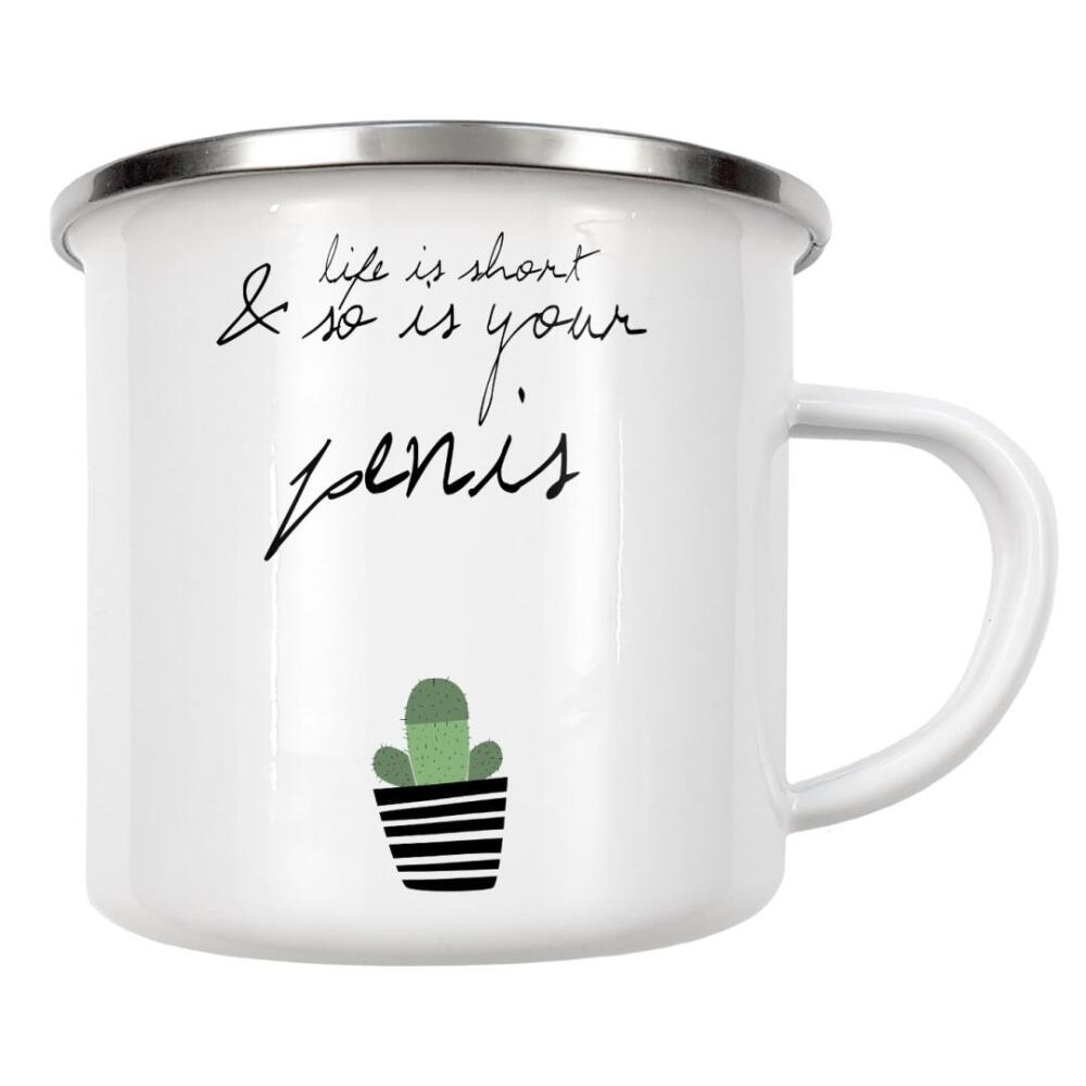 Emaille Tasse "Life is Short 01" artboxONE - Typografie,Lustig
