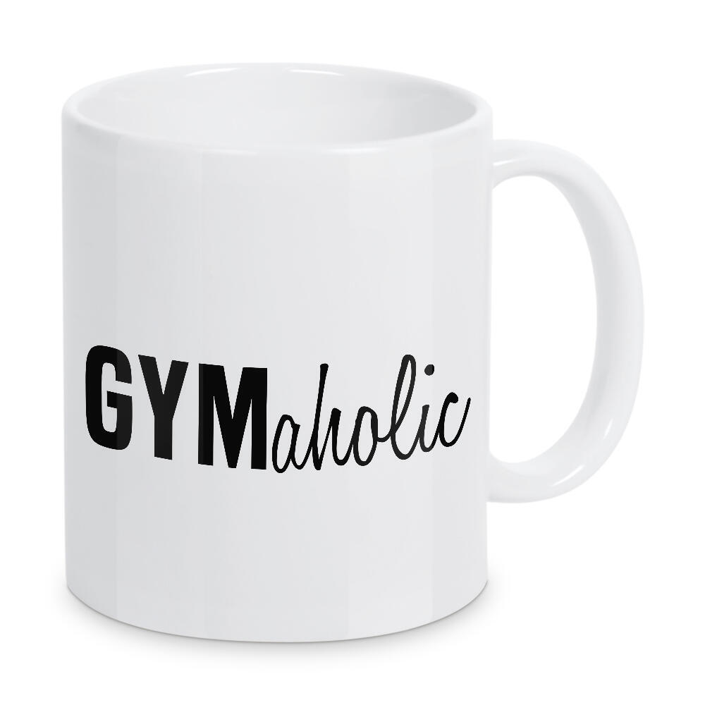 Tasse "Gymaholic" artboxONE - Typografie,Schwarzweiß,Sport,Sport / Motivation - Gymaholic,Gym,Sport,Fit,Fitness,Training,Motivation